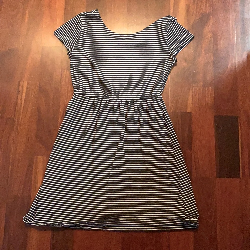 Black and white kneelength girls dress
